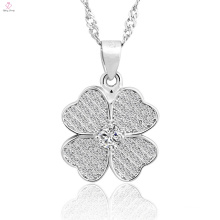 925 Silver Lucky Clover Flower Shape Pendant Necklace